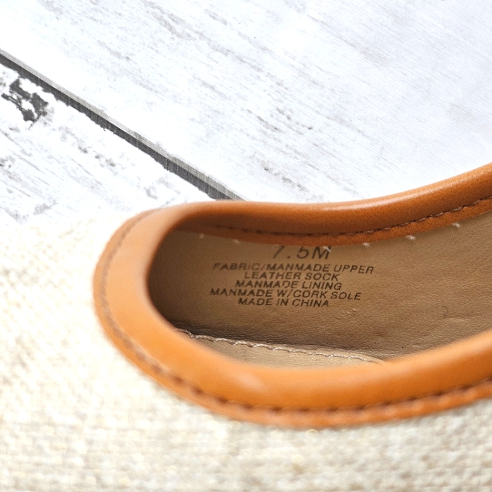 Antonio Melani Embroidered Floral Cork Wedge Sandal Heels Peep Toe Size 7.5M - Picture 7 of 17